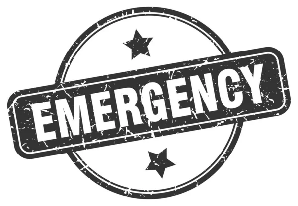Emergency stamp. emergency round vintage grunge sign. emergency — 图库矢量图片