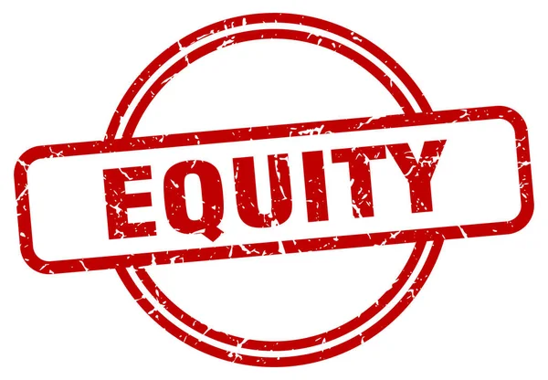 Equity stamp. equity round vintage grunge sign. equity — ストックベクタ