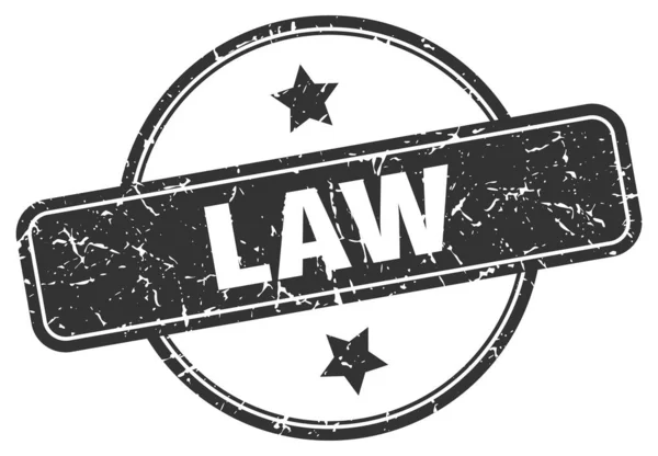 Law stamp. law round vintage grunge sign. law — 图库矢量图片