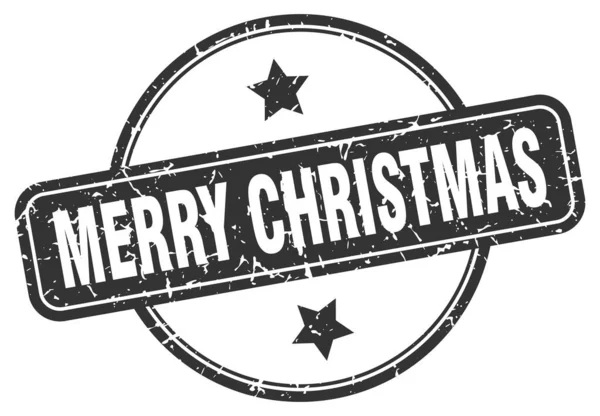 Merry christmas stamp. merry christmas round vintage grunge sign. merry christmas — 图库矢量图片