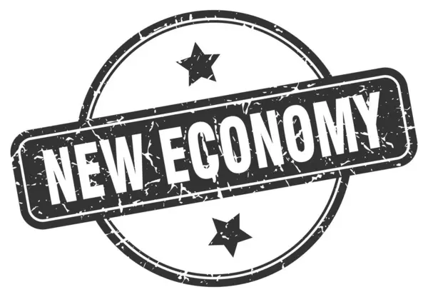 New economy stamp. new economy round vintage grunge sign. new economy — ストックベクタ