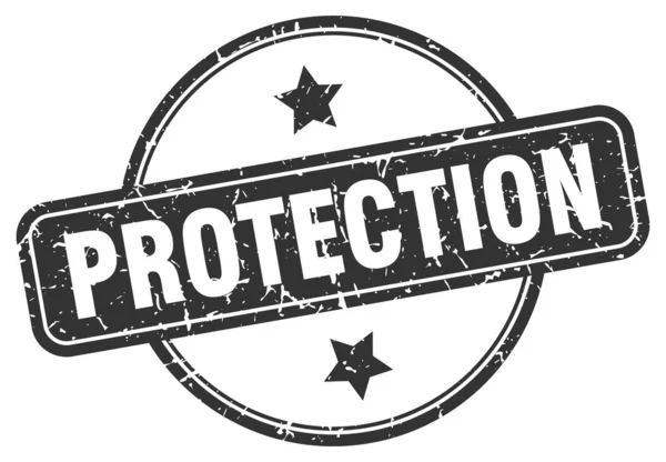 Carimbo de protecção. proteção redondo sinal grunge vintage. protecção — Vetor de Stock