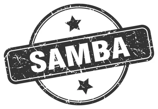 Stempel samba. samba round vintage grunge sign. samba - Stok Vektor