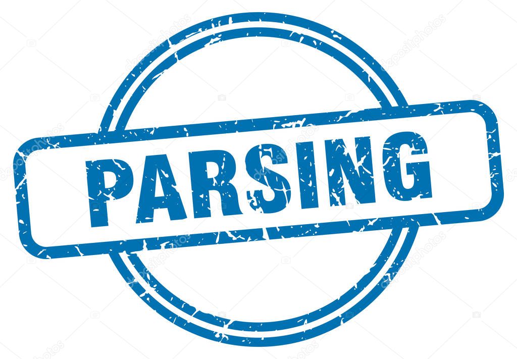 parsing stamp. parsing round vintage grunge sign. parsing
