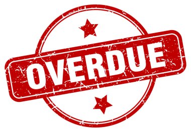overdue stamp. overdue round vintage grunge sign. overdue