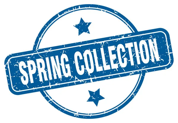 Timbre collection printemps. printemps collection ronde vintage signe grunge. collection printemps — Image vectorielle