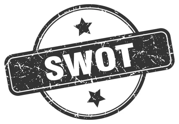 Swot Stempel. swot rundes Vintage Grunge Schild. swot — Stockvektor