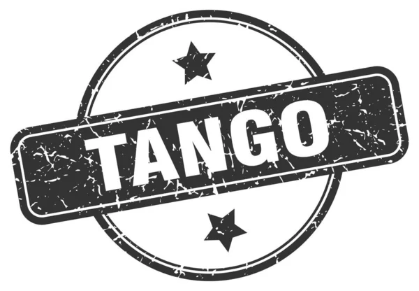 Timbre tango. tango rond vintage signe grunge. tango — Image vectorielle