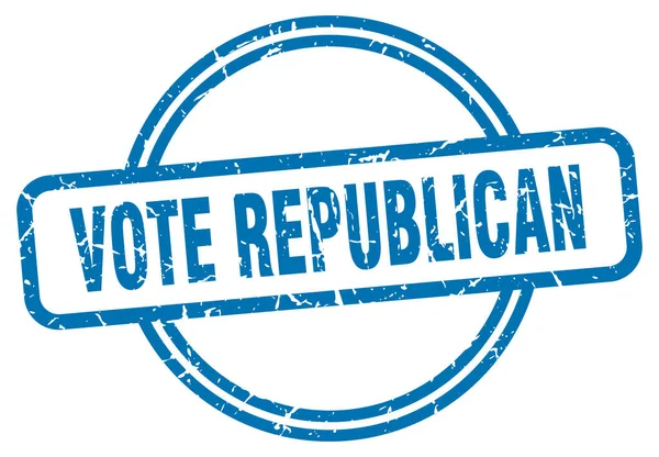 Volte republikánské razítko. Volte republikánské kolo ročníku Grunge znamení. hlasování republikánsky — Stockový vektor