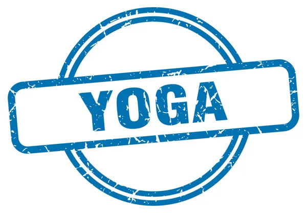 Σφραγίδα γιόγκα. Yoga στρογγυλό vintage grunge σημάδι. γιόγκα — Διανυσματικό Αρχείο