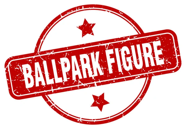 Eine Briefmarke. Ballpark Figur rund Vintage Grunge Zeichen. Ballpark-Figur — Stockvektor