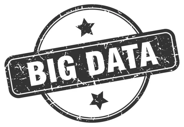 Timbro dei grandi dati. big data rotondo segno grunge vintage. big data — Vettoriale Stock
