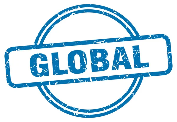 Timbre global. signe grunge vintage rond global. global — Image vectorielle