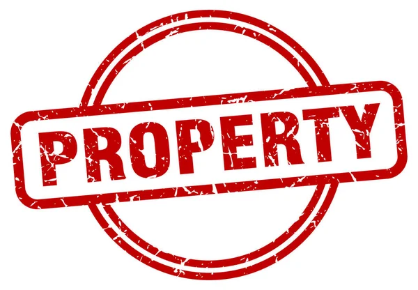 Property stamp. property round vintage grunge sign. property — ストックベクタ