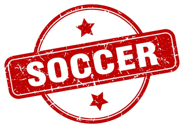 Soccer stamp. soccer round vintage grunge sign. soccer — 图库矢量图片