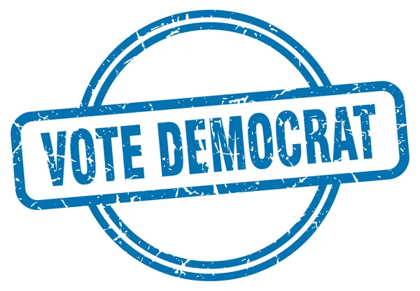 Vote democrat stamp. vote democrat round vintage grunge sign. vote democrat — 图库矢量图片