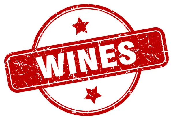 Sello de vinos. vino redondo signo grunge vintage. vinos — Vector de stock
