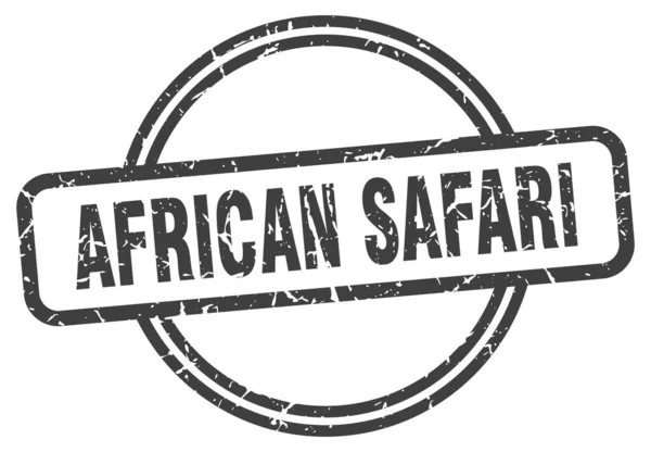 African safari stempel. african safari, rundt årgangs-grunge-skilt. african safari – stockvektor