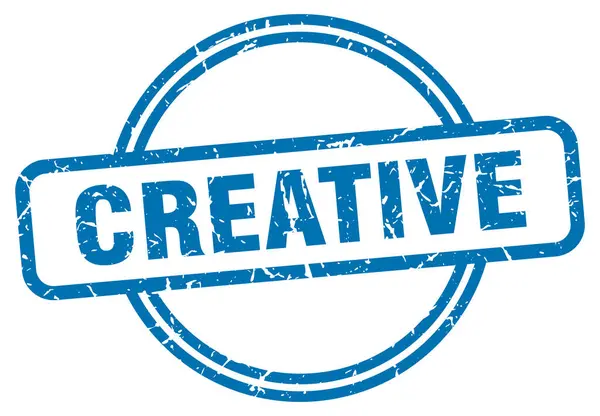 Creative stamp. creative round vintage grunge sign. creative — ストックベクタ