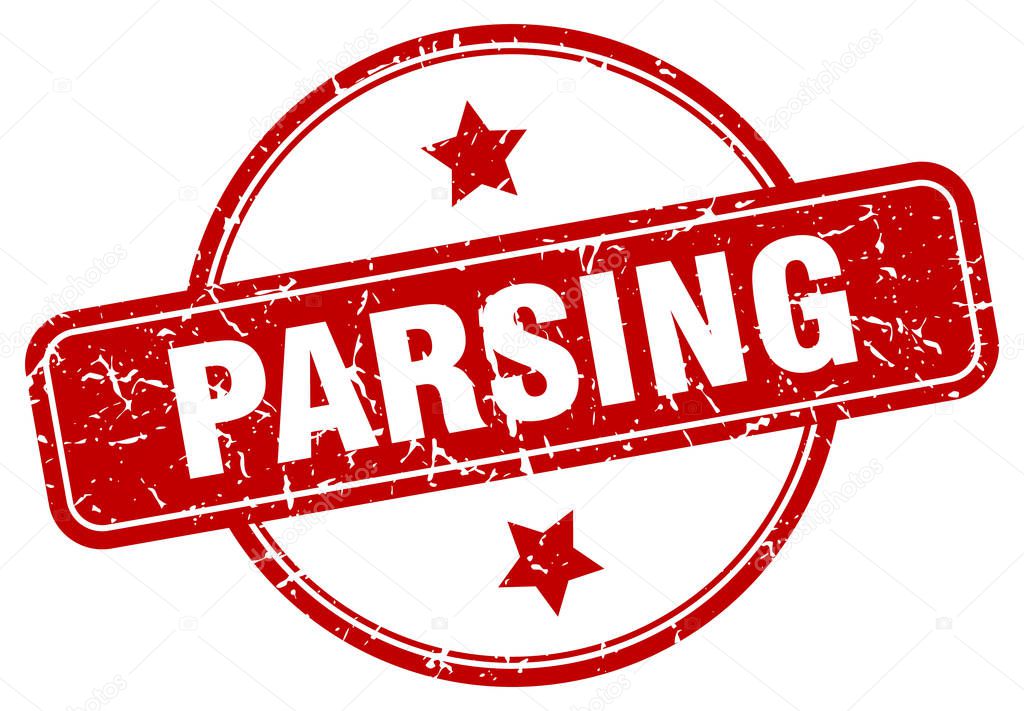 parsing stamp. parsing round vintage grunge sign. parsing