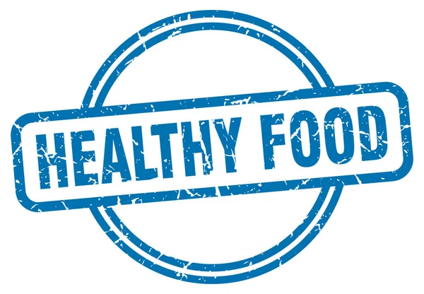 Selo de comida saudável. comida saudável redondo sinal grunge vintage. alimentos saudáveis — Vetor de Stock