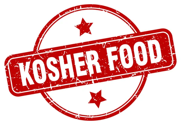 Sello de comida kosher. comida kosher signo grunge vintage redondo. comida kosher — Archivo Imágenes Vectoriales