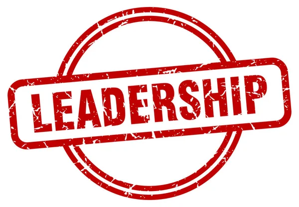 Timbre de leadership. leadership ronde vintage signe grunge. leadership — Image vectorielle