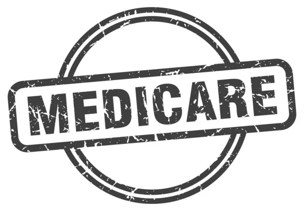 Medicare stamp. medicare round vintage grunge sign. medicare — Stok Vektör
