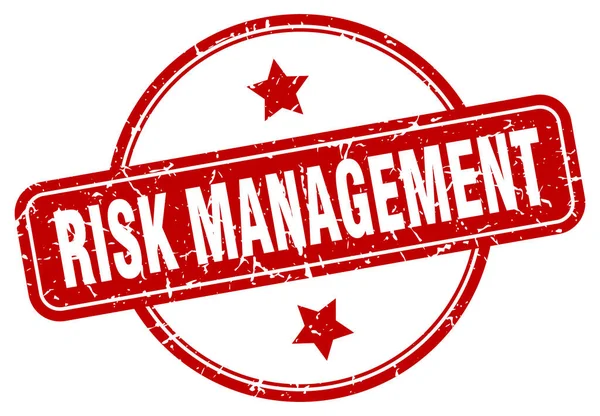 Sello de gestión de riesgos. gestión de riesgos ronda grunge vintage signo. gestión de riesgos — Vector de stock