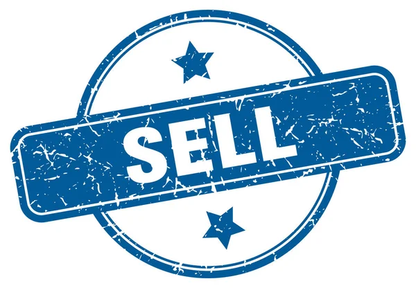 Bélyeget árulni. elad kerek vintage grunge jel. eladás — Stock Vector