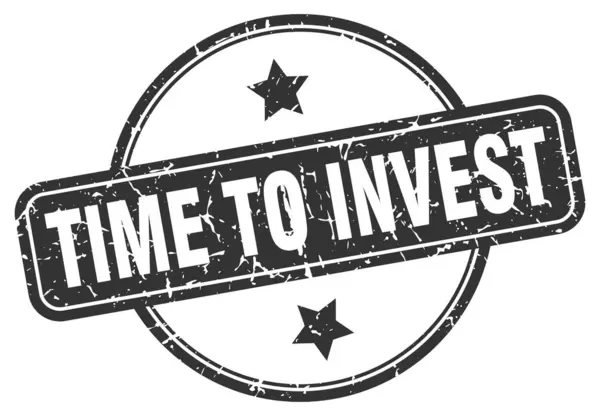 Itt az idő, hogy befektessünk. Ideje befektetni a vintage grunge táblába. befektetésre fordított idő — Stock Vector