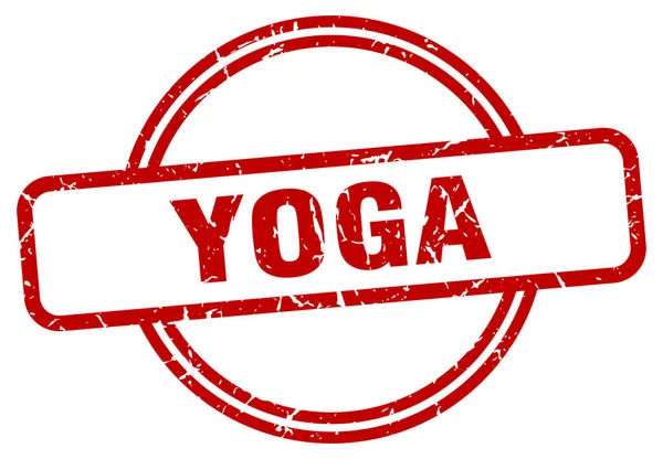 Sello de yoga. yoga ronda signo grunge vintage. yoga — Vector de stock