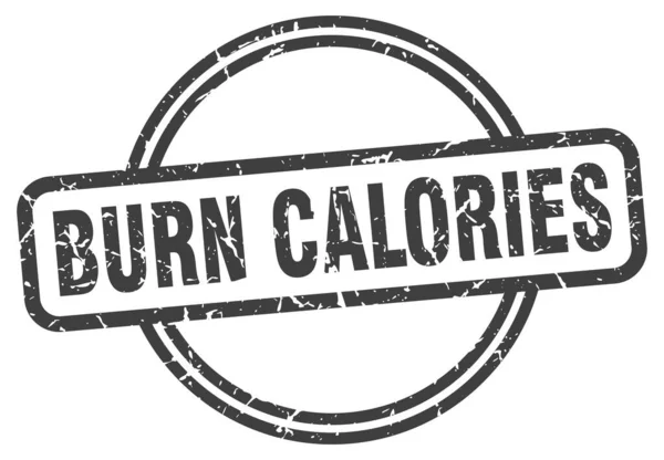 Kalorien verbrennen. Kalorienverbrennung rund um Vintage Grunge Zeichen. Kalorien verbrennen — Stockvektor