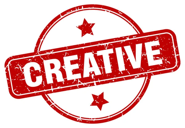 Creative stamp. creative round vintage grunge sign. creative — Stockvector