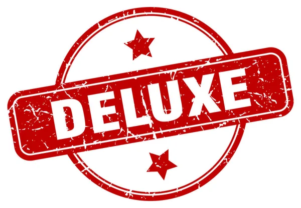 Luxusmarke. deluxe runde Vintage Grunge Zeichen. Deluxe — Stockvektor
