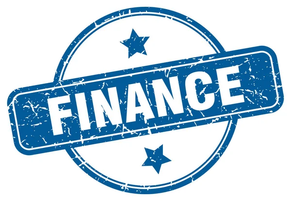 Timbre financier. finance ronde vintage signe grunge. finances — Image vectorielle