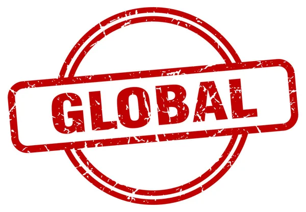 Carimbo global. Sinal de grunge vintage redondo global. global —  Vetores de Stock