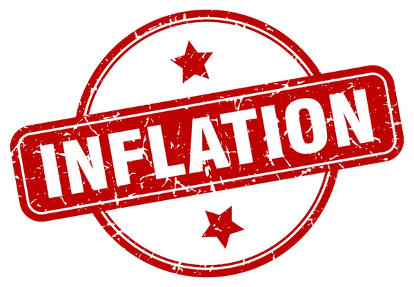 Inflationsmarke. Inflation rundes Vintage Grunge Zeichen. Inflation — Stockvektor