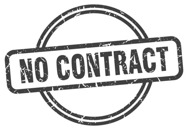No contract stamp. no contract round vintage grunge sign. no contract — 图库矢量图片