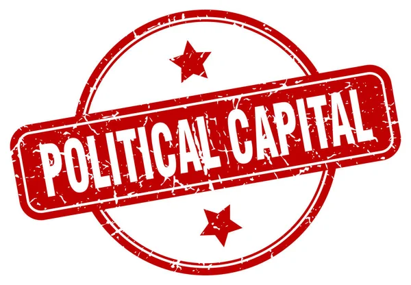 Politické razítko. politické hlavní kolo ročníku Grunge znamení. politický kapitál — Stockový vektor