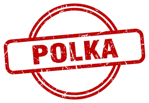 Polka razítko. Polka kulaté vinobraní grunge znamení. polka — Stockový vektor