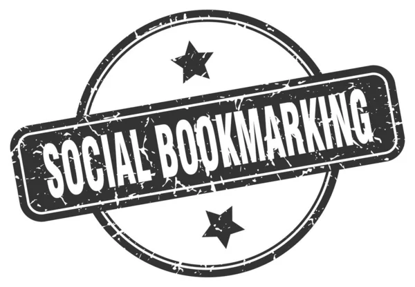 Social bookmarking stamp. social bookmarking round vintage grunge sign. social bookmarking — Stock Vector