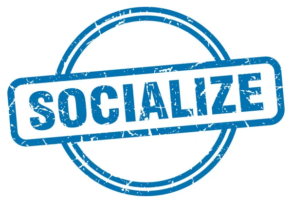 Socializar sello. socializar signo grunge vintage redondo. socializar — Archivo Imágenes Vectoriales