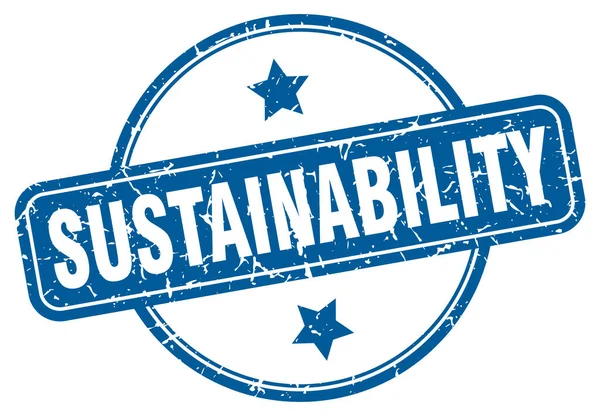 Timbro di sostenibilità. sostenibilità rotondo segno grunge vintage. sostenibilità — Vettoriale Stock