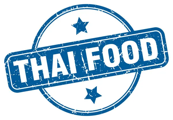 Thai food stamp. thai food round vintage grunge sign. thai food — 图库矢量图片