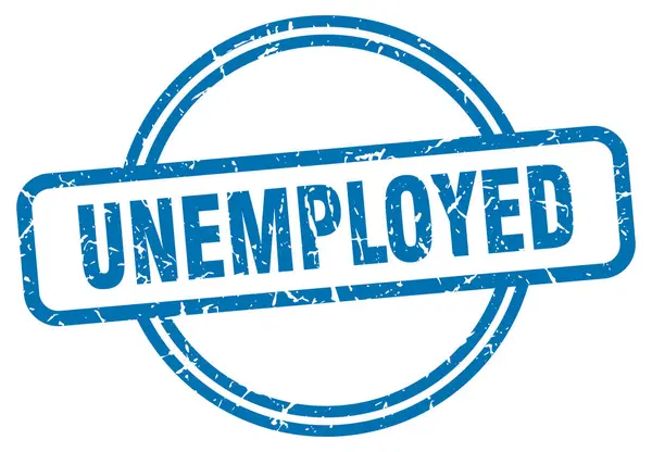 Ανεργία. άνεργος γύρο vintage grunge σημάδι. άνεργοι — Διανυσματικό Αρχείο