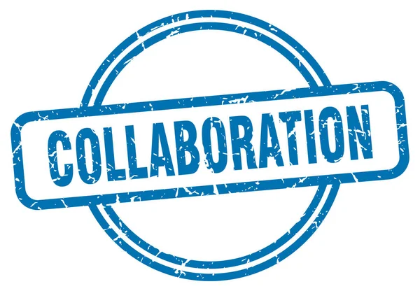 Collaboration stamp. collaboration round vintage grunge sign. collaboration — 스톡 벡터