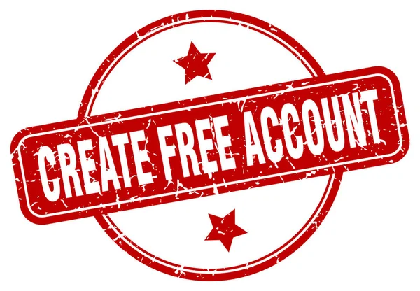 Maak gratis account stempel. gratis account aan te maken ronde vintage grunge teken. maak gratis account aan — Stockvector