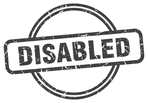Disabled stamp. disabled round vintage grunge sign. disabled — Stockvector