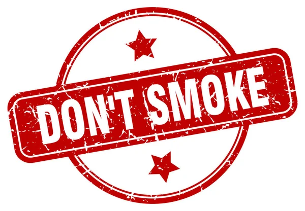 Don't smoke stamp. don't smoke round vintage grunge sign. don't smoke — ストックベクタ